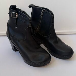 No 6 Black ink aviator Leather pull on Ankle Boots 37